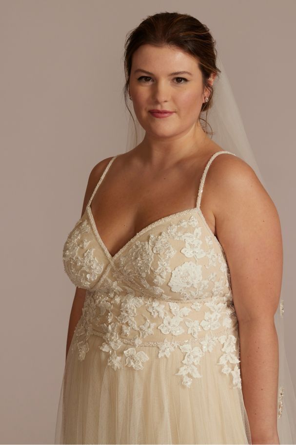 Melissa Sweet Plus Size 20 Lace White A-line Dress on Queenly