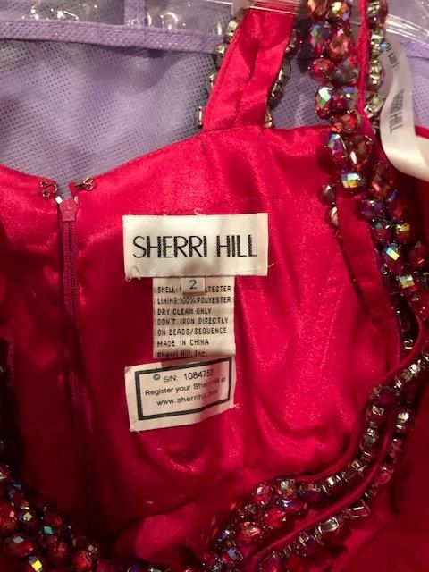 Sherri Hill Size 2 Prom Halter Sequined Hot Pink A-line Dress on Queenly