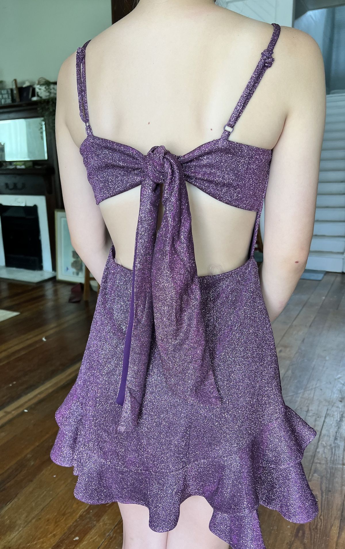 Dear moon Size 2 Prom Plunge Purple Cocktail Dress on Queenly