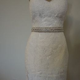 Size 6 Strapless Lace White Mermaid Dress on Queenly