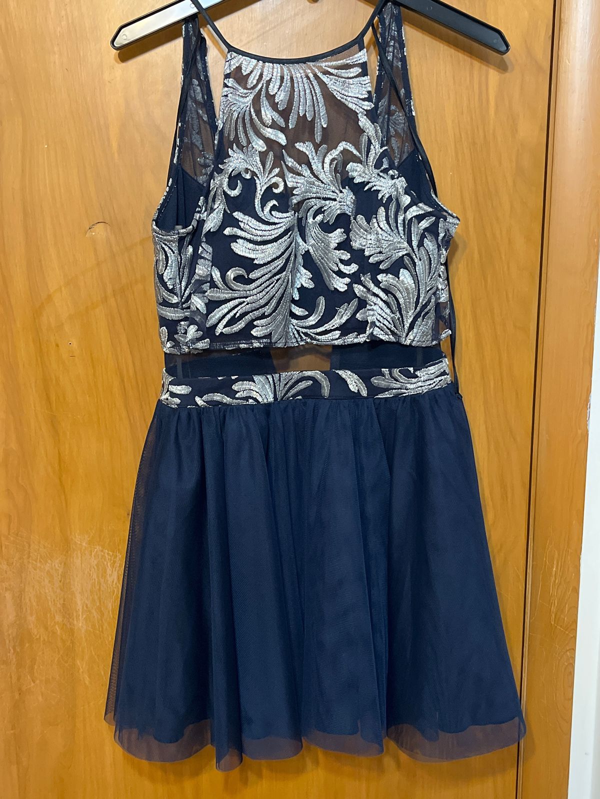 Teeze Me Size 4 Prom High Neck Blue Cocktail Dress on Queenly
