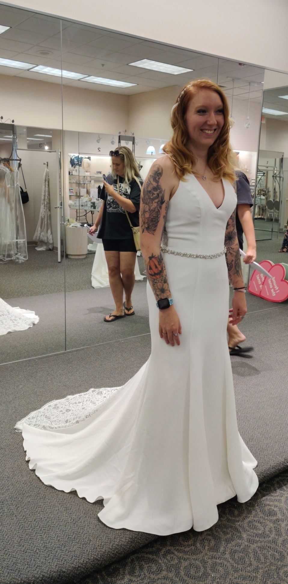 Size 8 Wedding Halter White Mermaid Dress on Queenly