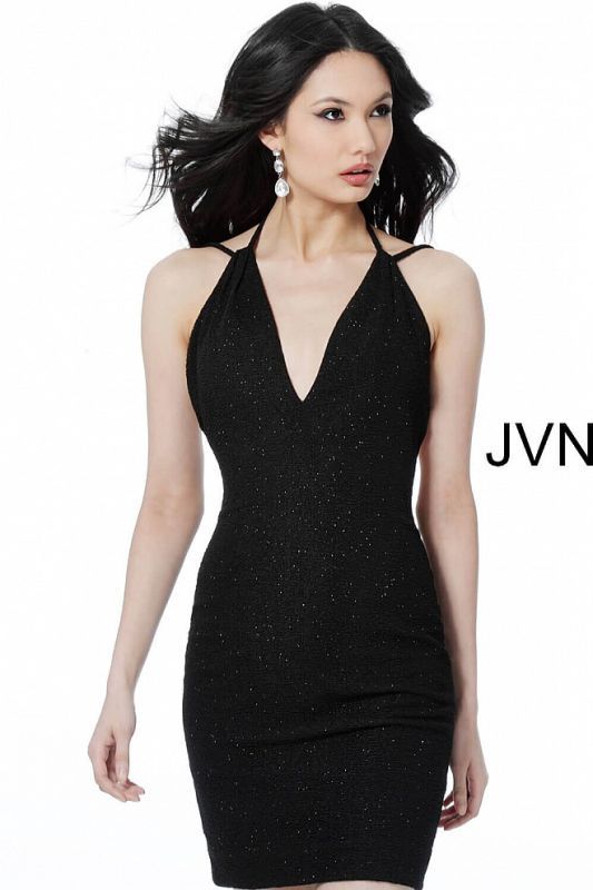Style 61622 Jovani Size 00 Black Cocktail Dress on Queenly