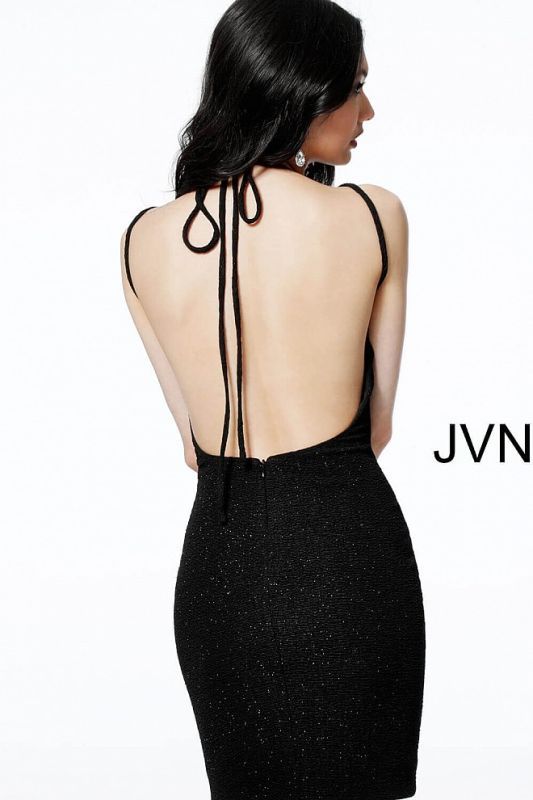 Style 61622 Jovani Size 6 Black Cocktail Dress on Queenly