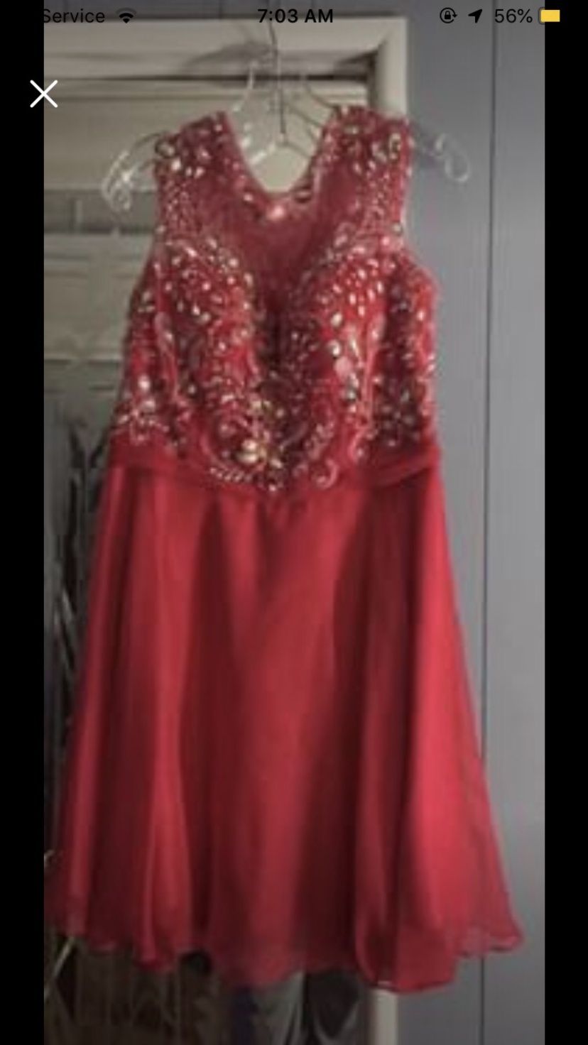 Plus Size 16 Prom Pink Cocktail Dress on Queenly
