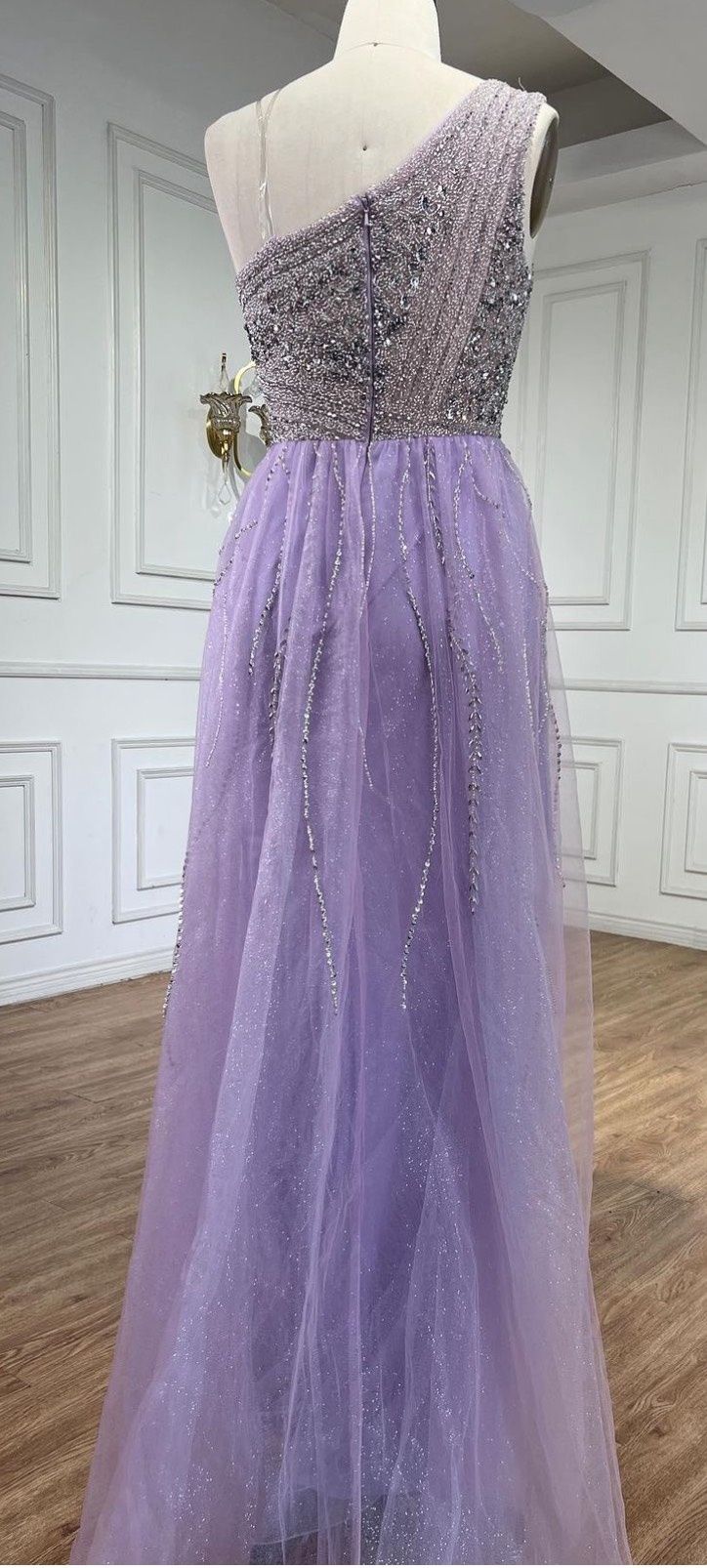 Size 8 One Shoulder Purple Dress With Train on Queenly