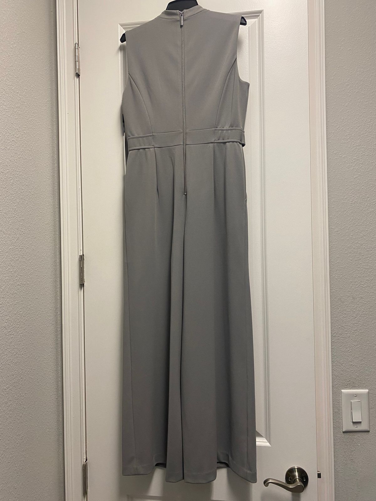 Calvin Klein Size 4 Prom Blazer Gray Formal Jumpsuit on Queenly