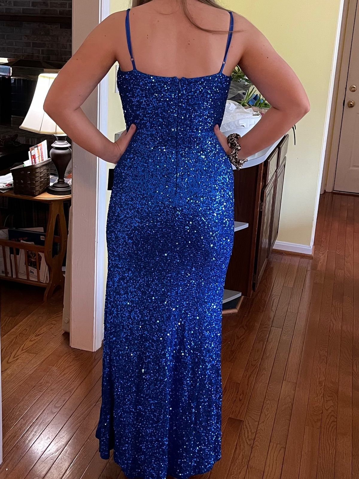 Lulus Size M Prom Plunge Royal Blue Side Slit Dress on Queenly