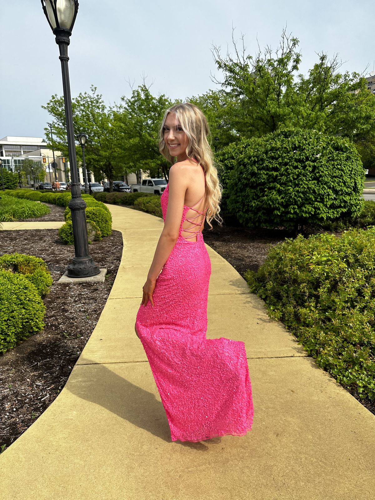 Jovani Size 0 Prom Hot Pink Floor Length Maxi on Queenly