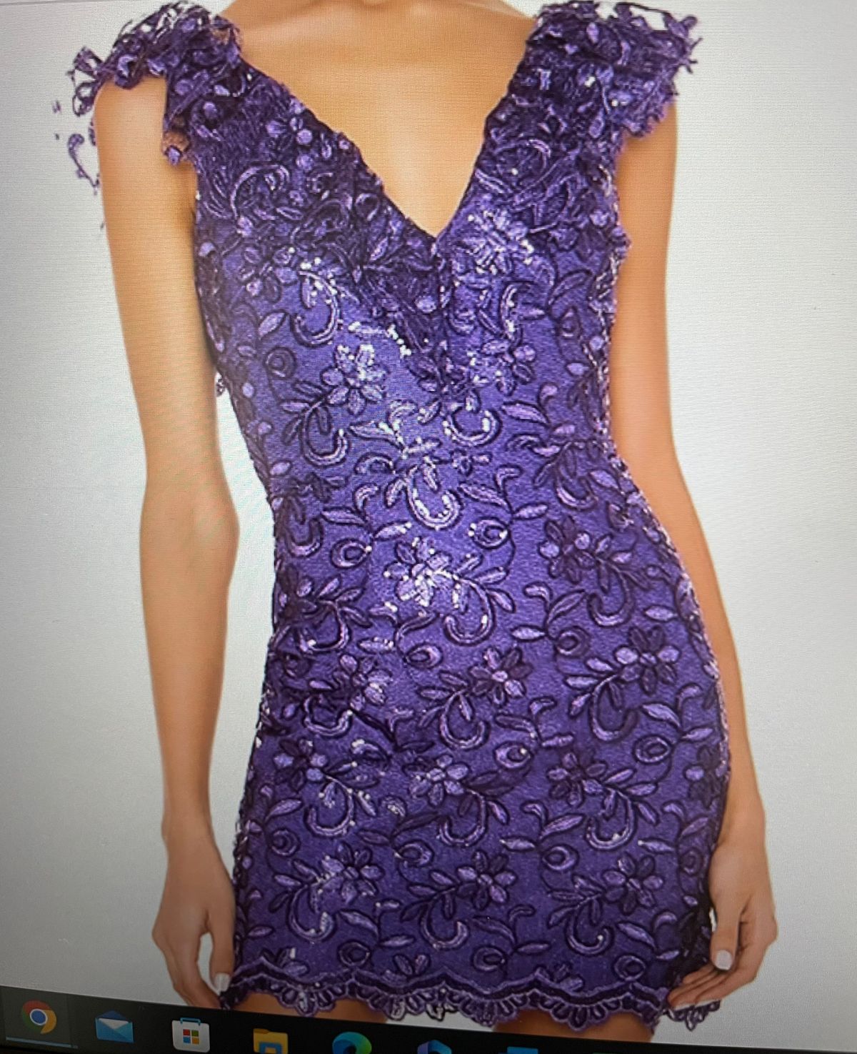 NBD Size XL Plunge Lace Purple Cocktail Dress on Queenly