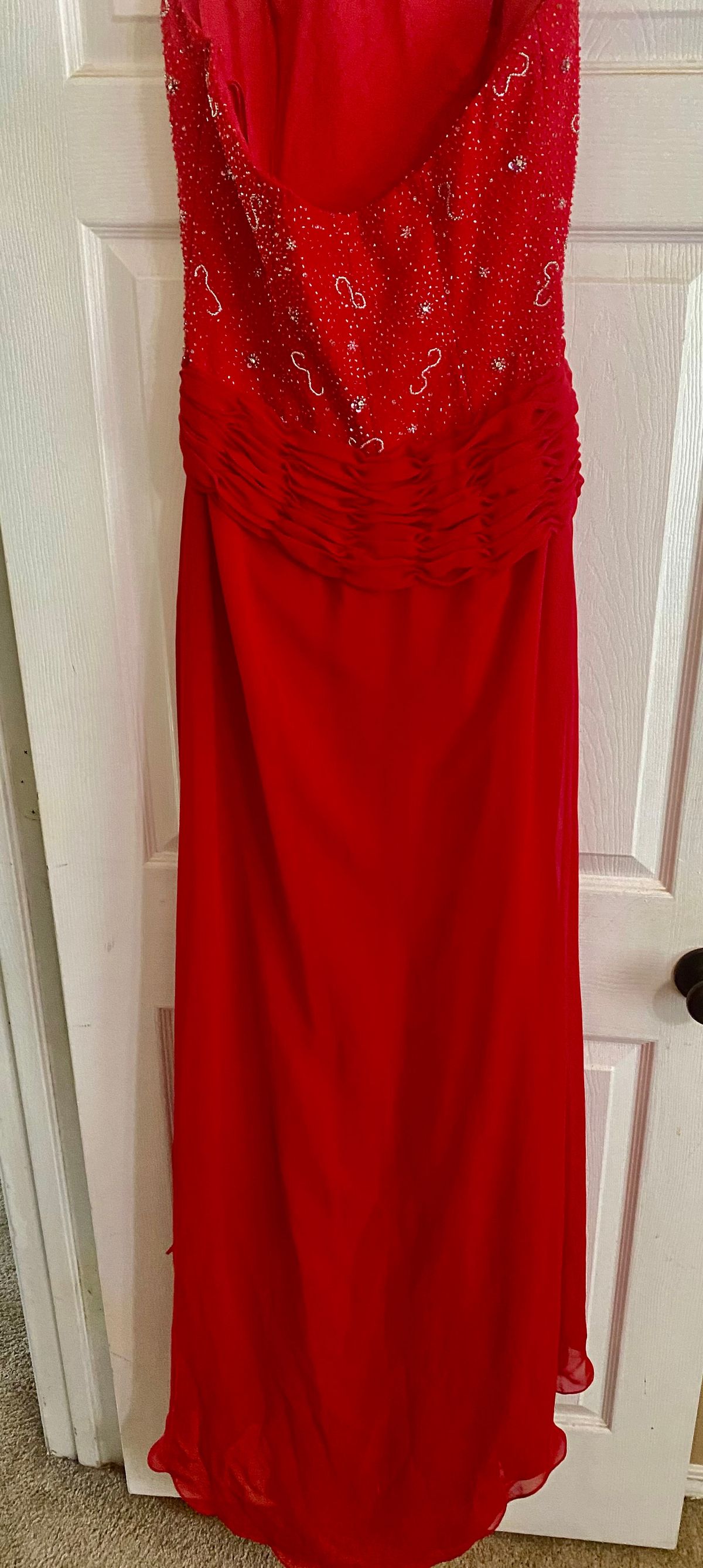 Cinderella Divine Size 8 Prom Strapless Red Dress With Train on Queenly