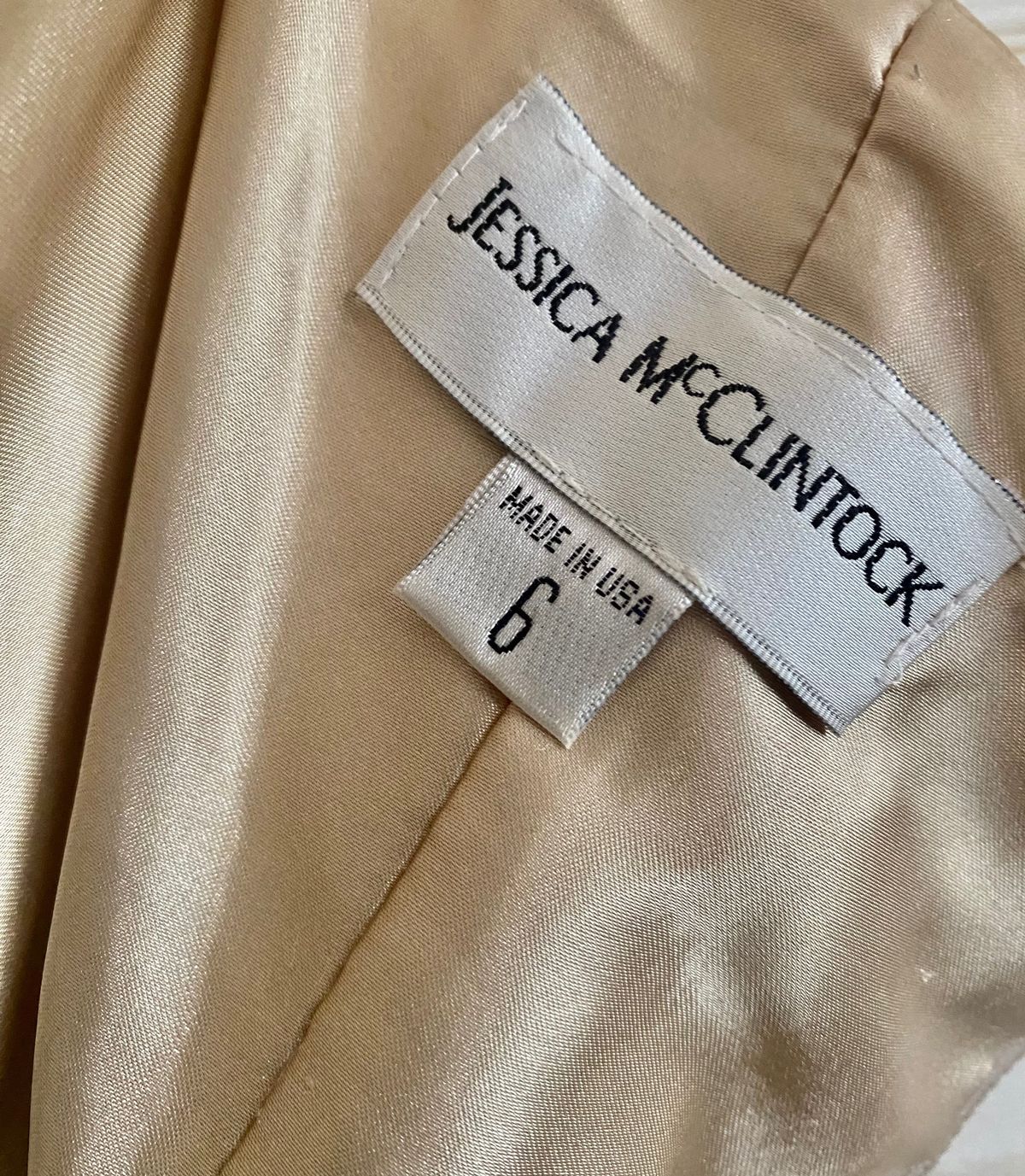 Jessica McClintock Size 6 Prom Strapless Gold Cocktail Dress on Queenly