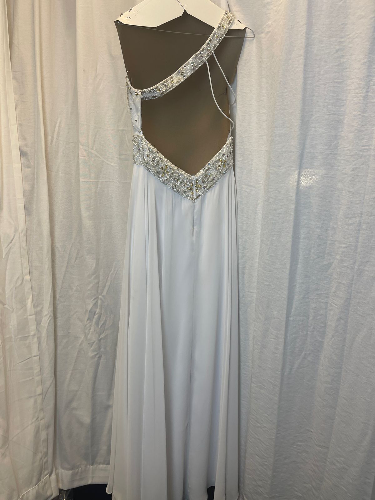 Tony Bowls Size 8 Prom One Shoulder White Floor Length Maxi on Queenly