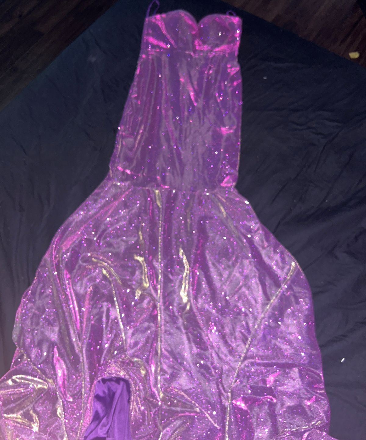 Size 8 Prom Strapless Purple Dress With Train on Queenly