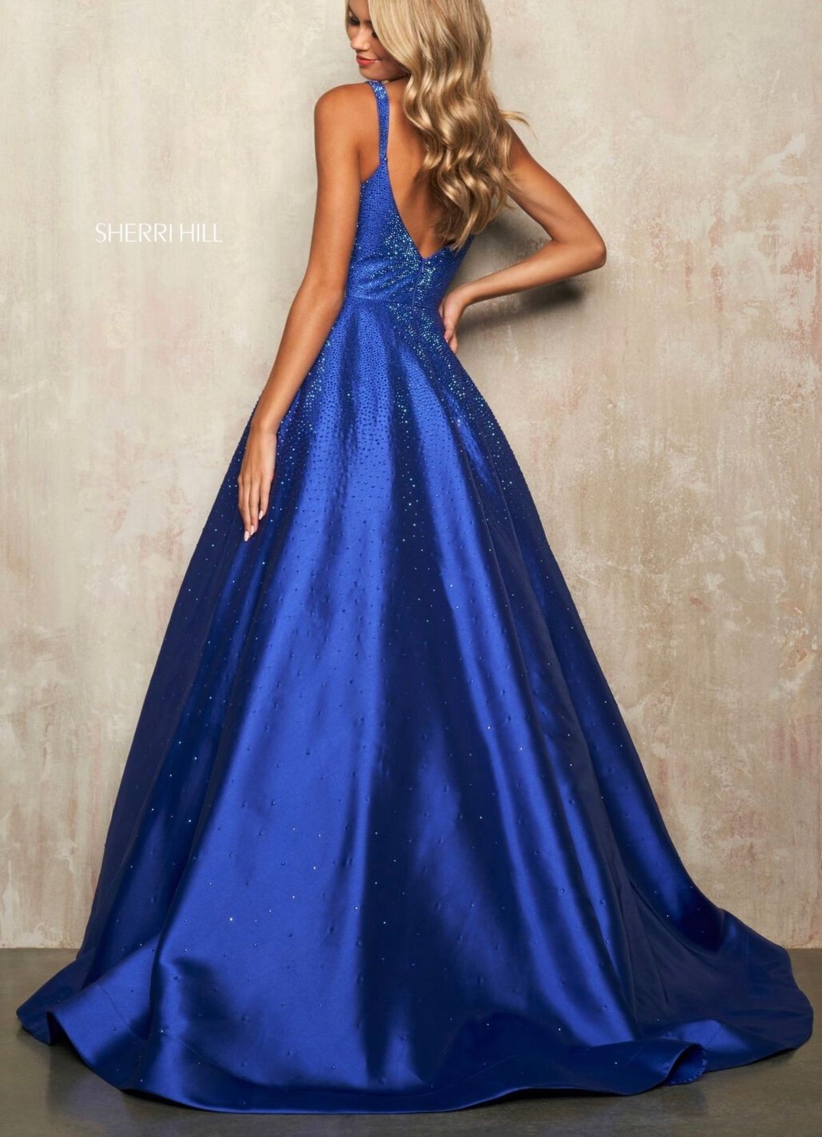Sherri Hill Size 6 Prom Royal Blue Ball Gown on Queenly