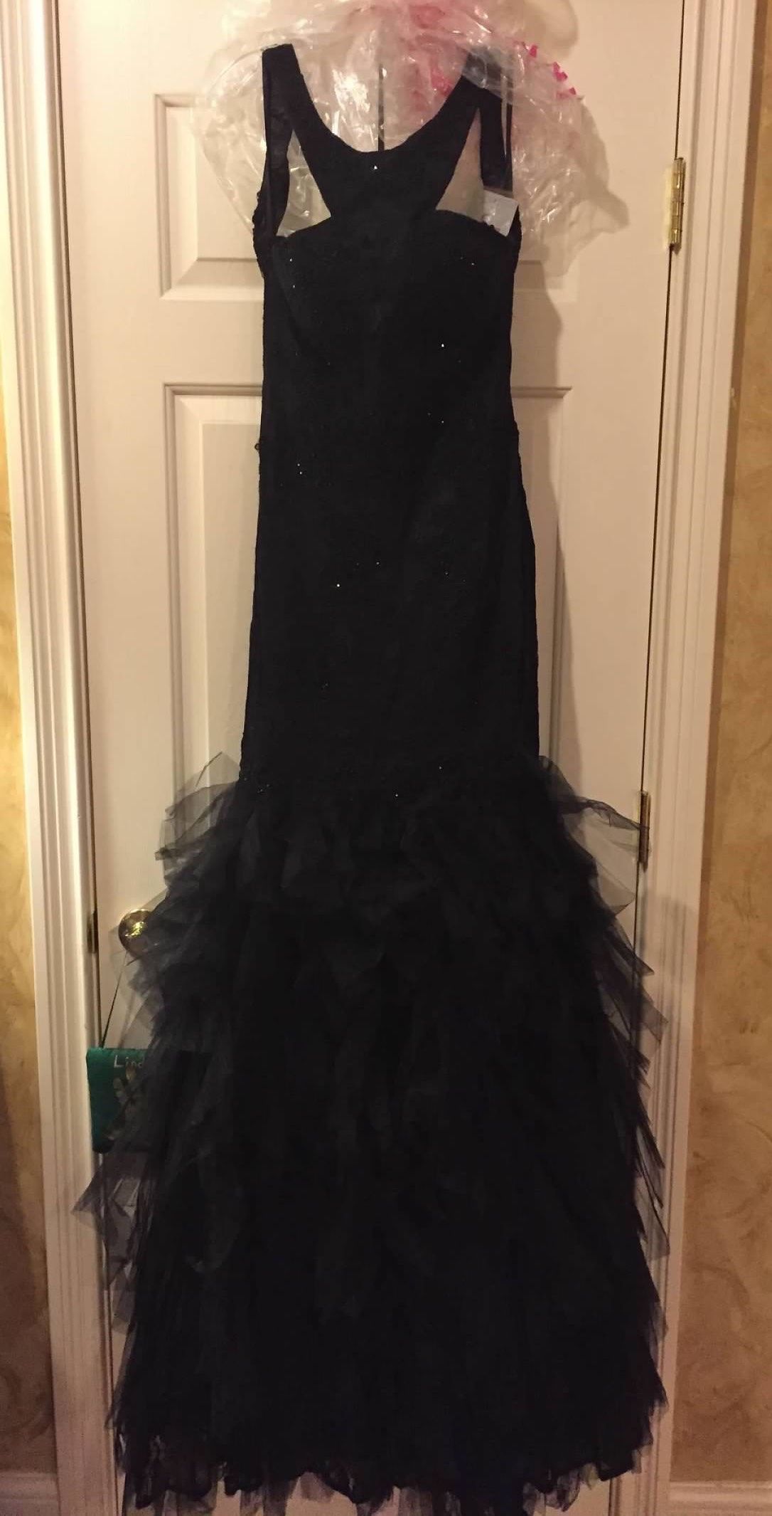 Jovani Size 6 Prom High Neck Black Mermaid Dress on Queenly