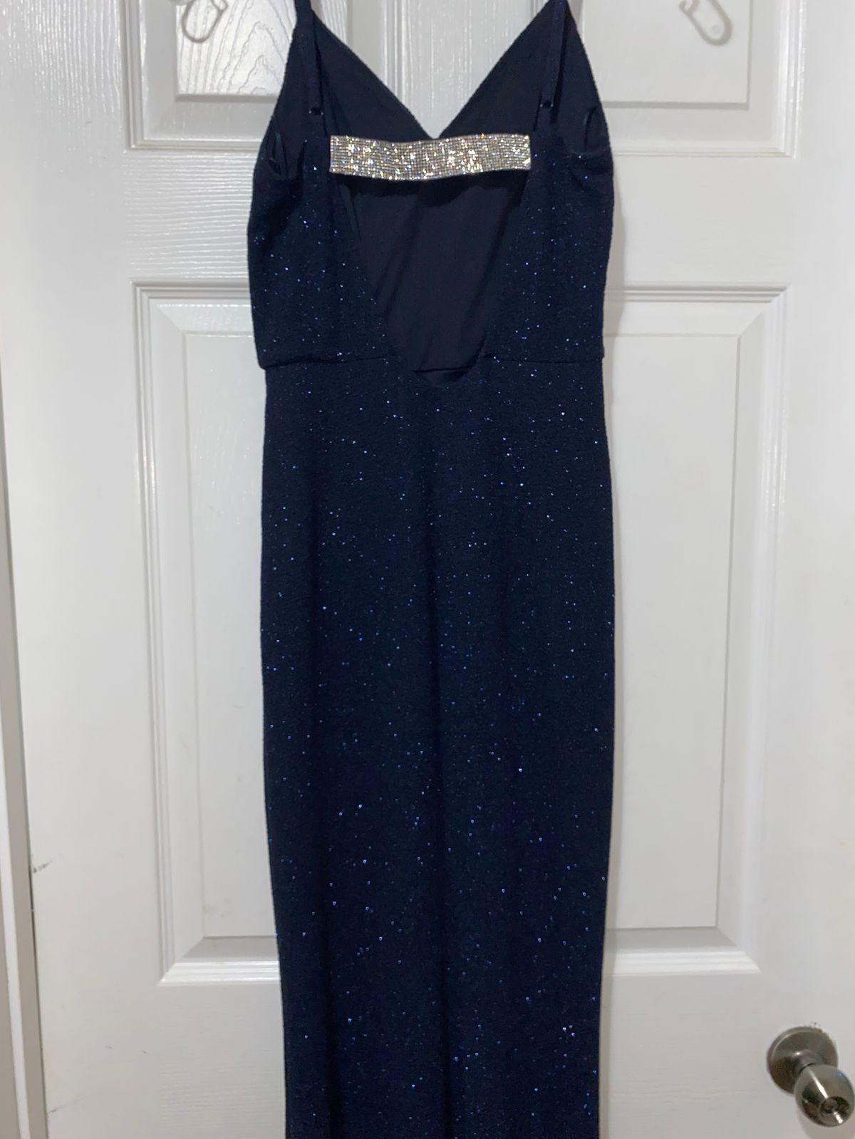 Size 6 Prom Plunge Blue Side Slit Dress on Queenly