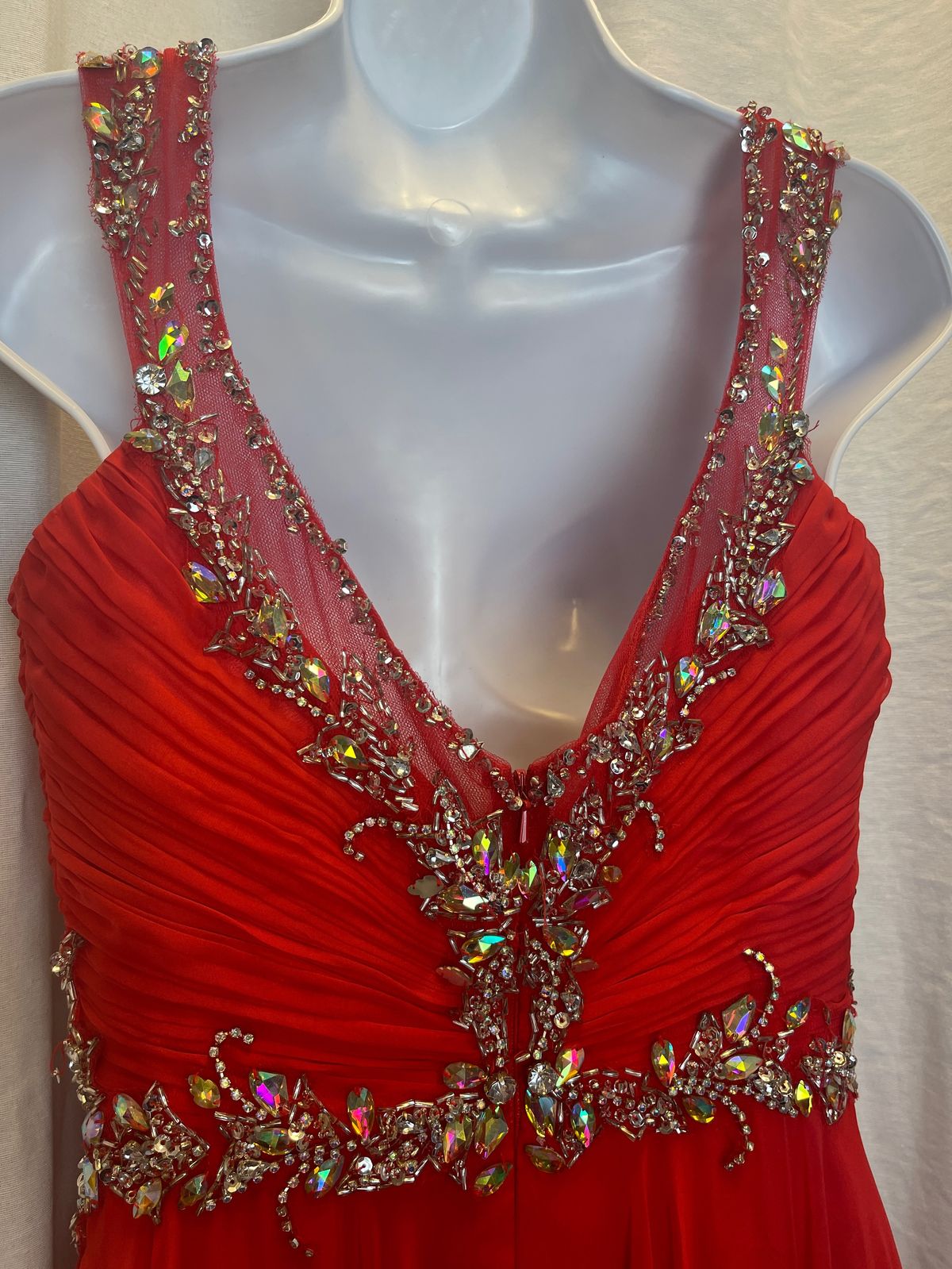 Mac Duggal Size 8 Prom Red A-line Dress on Queenly
