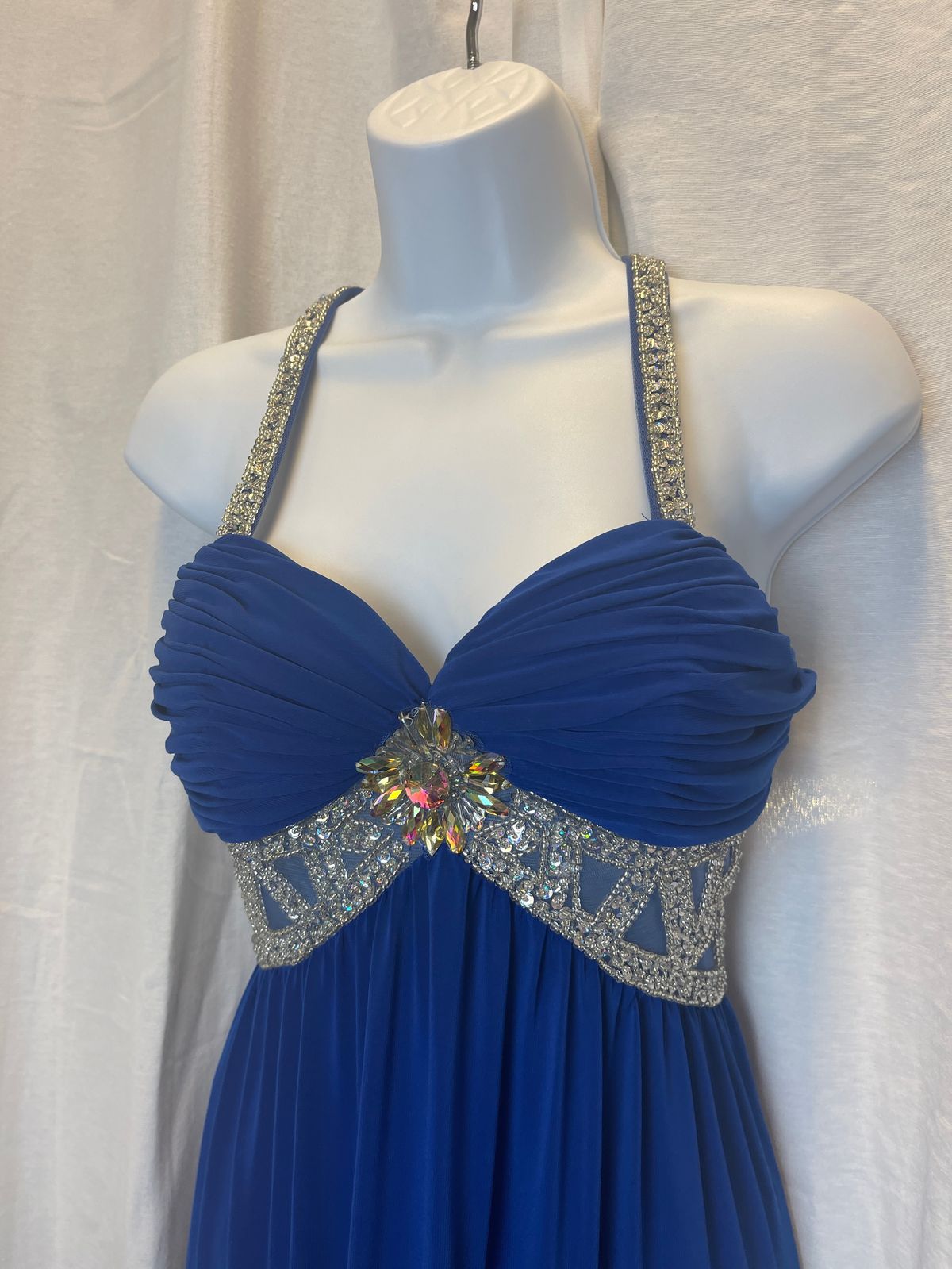 Jasz Couture Size S Prom Halter Blue A-line Dress on Queenly