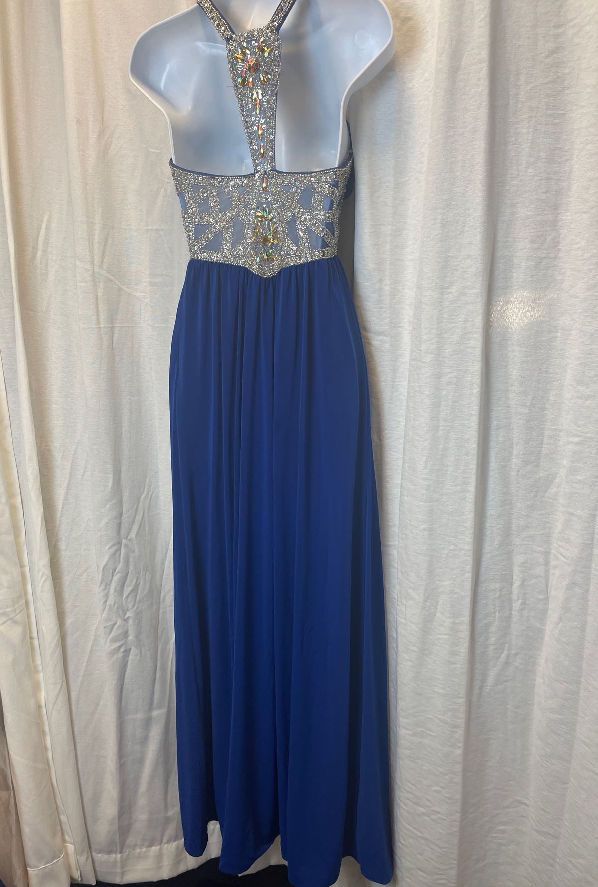 Jasz Couture Size S Prom Halter Blue A-line Dress on Queenly