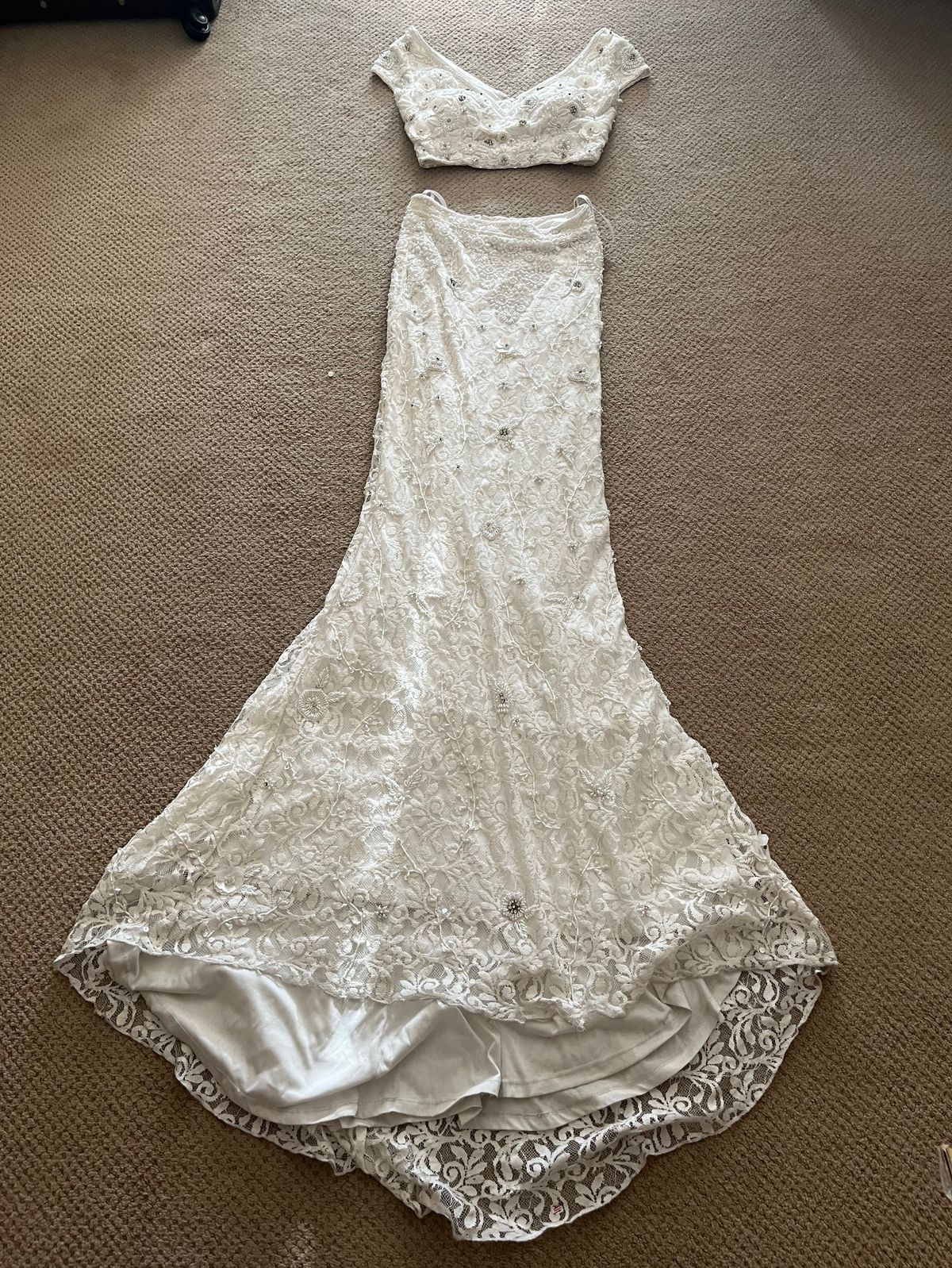 Sherri Hill Size 2 Pageant Cap Sleeve White Mermaid Dress on Queenly