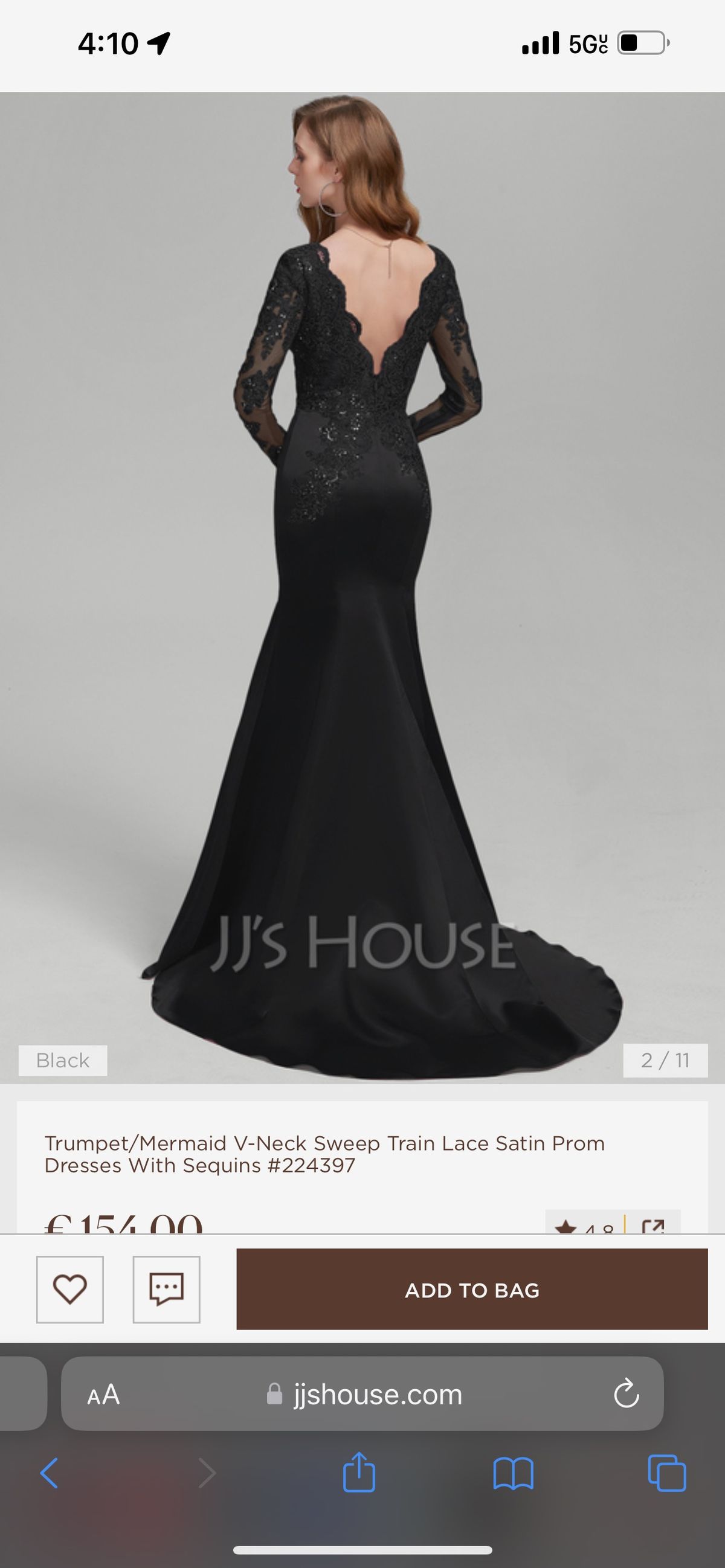 jjs house Size 12 Prom Black Mermaid Dress on Queenly