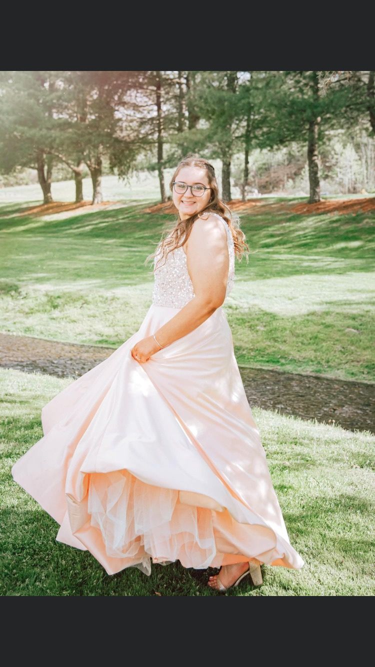 Colors Plus Size 16 Prom Pink Ball Gown on Queenly