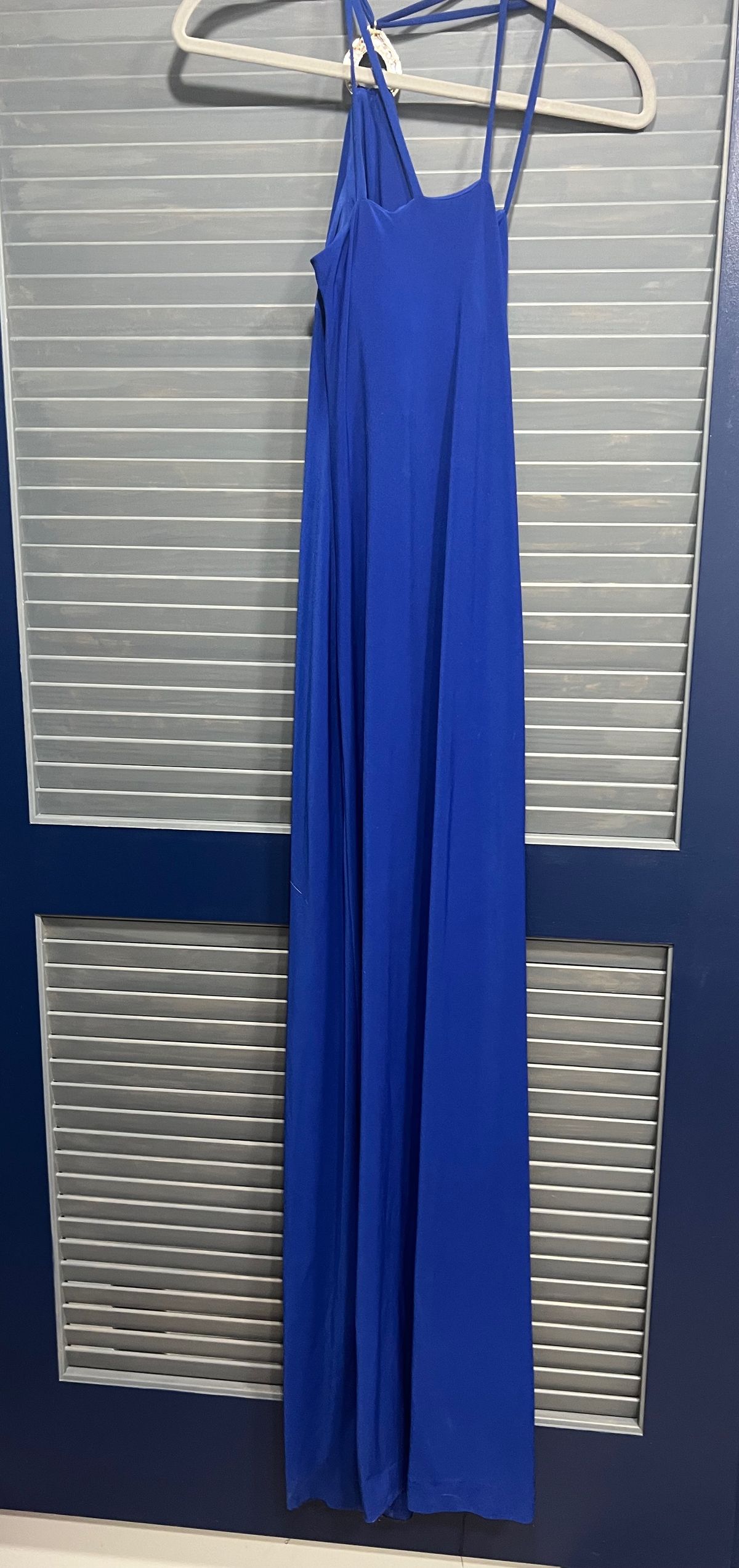 Size 12 Pageant One Shoulder Blue Floor Length Maxi on Queenly