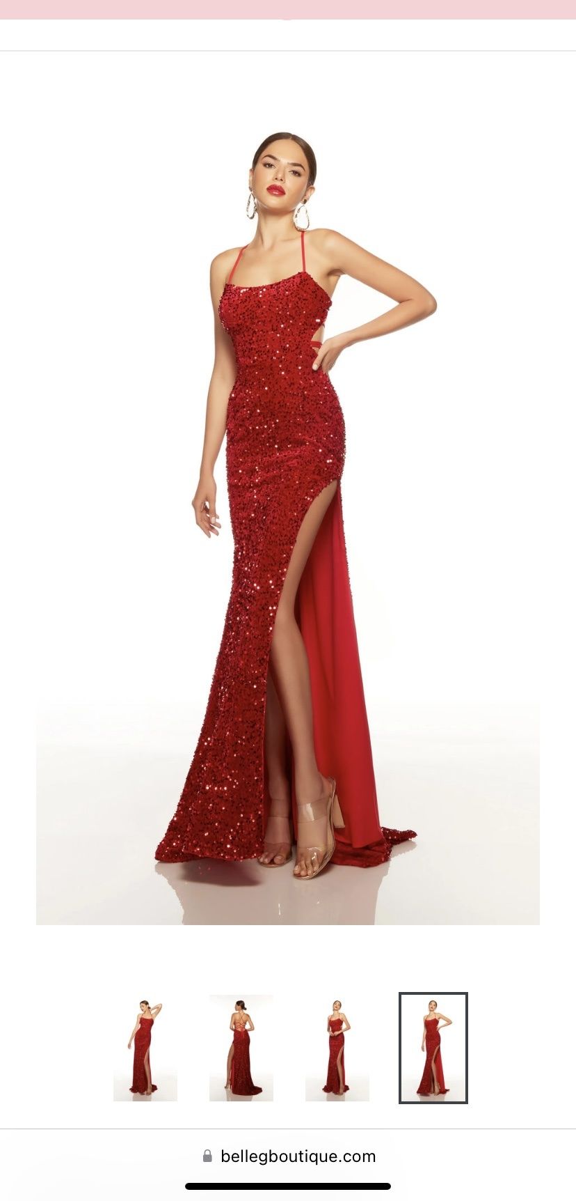Style 6133 Alyce Size 00 Red Side Slit Dress on Queenly