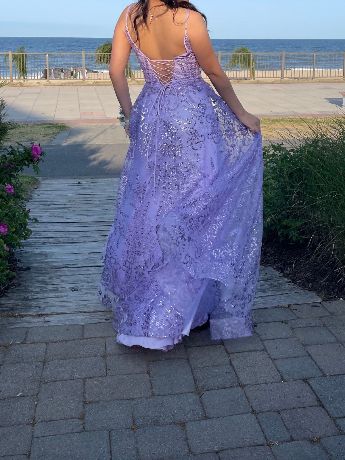 Size 4 Prom Plunge Light Purple A-line Dress on Queenly