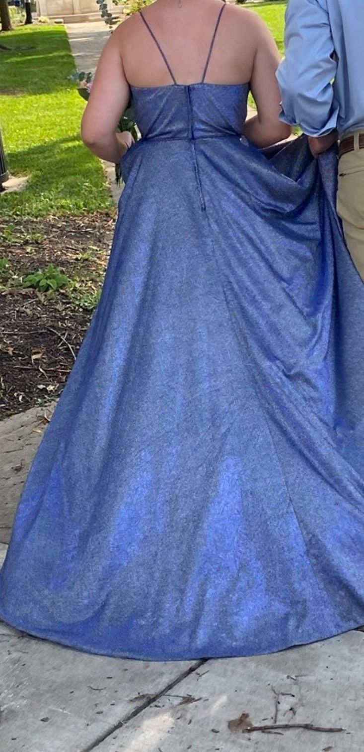 Sherri Hill Size 10 Prom Plunge Purple Side Slit Dress on Queenly