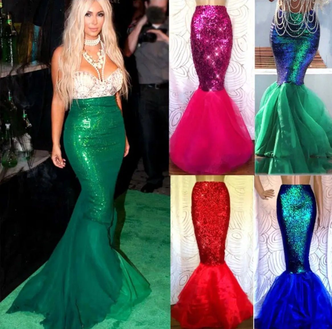 Size 4 Fun Fashion Strapless Emerald Green Mermaid Dress on Queenly