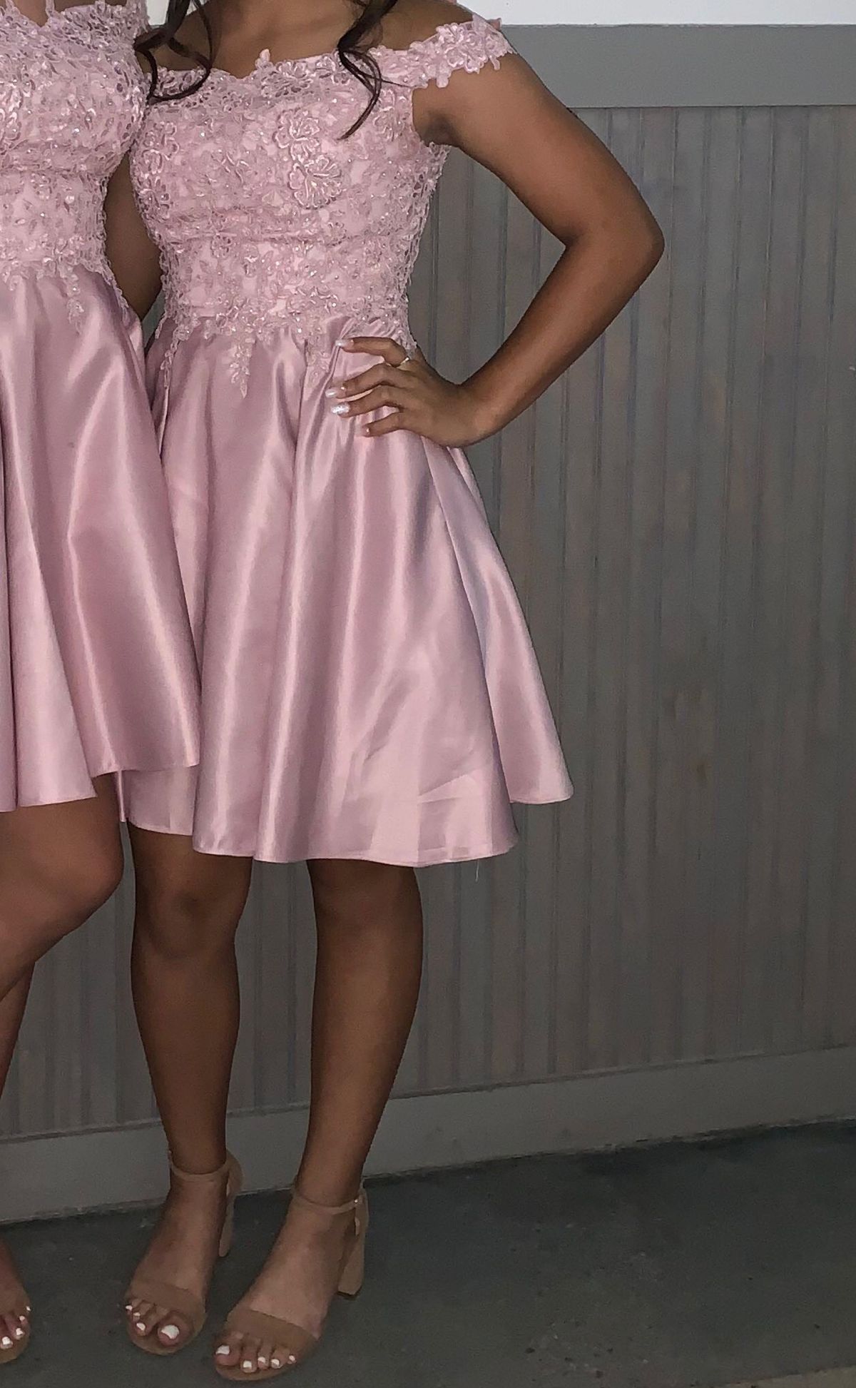 Style 3029 Dancing Queen Size S Off The Shoulder Pink A-line Dress on Queenly