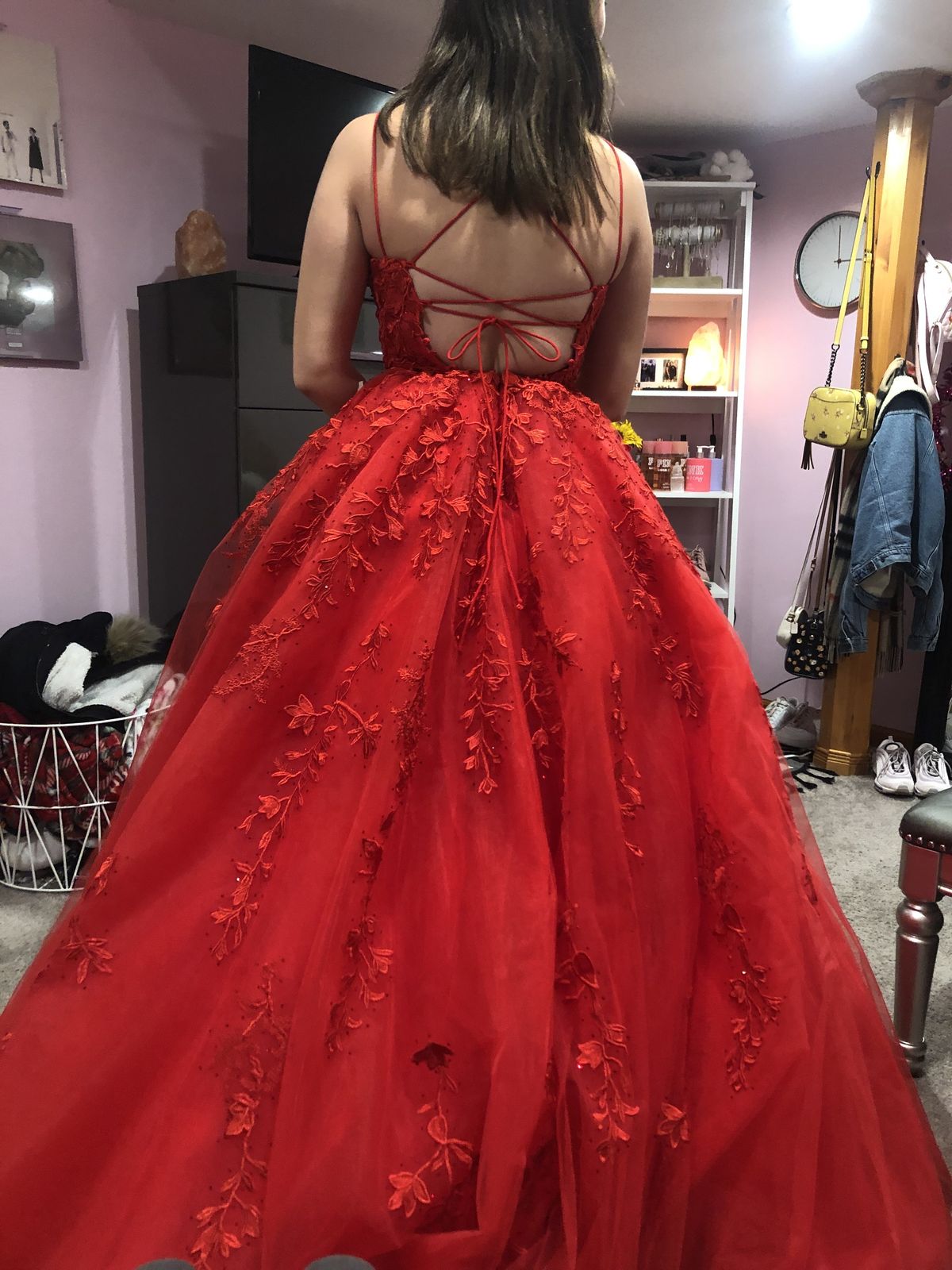 Sherri Hill Size 4 Prom Plunge Red Ball Gown on Queenly
