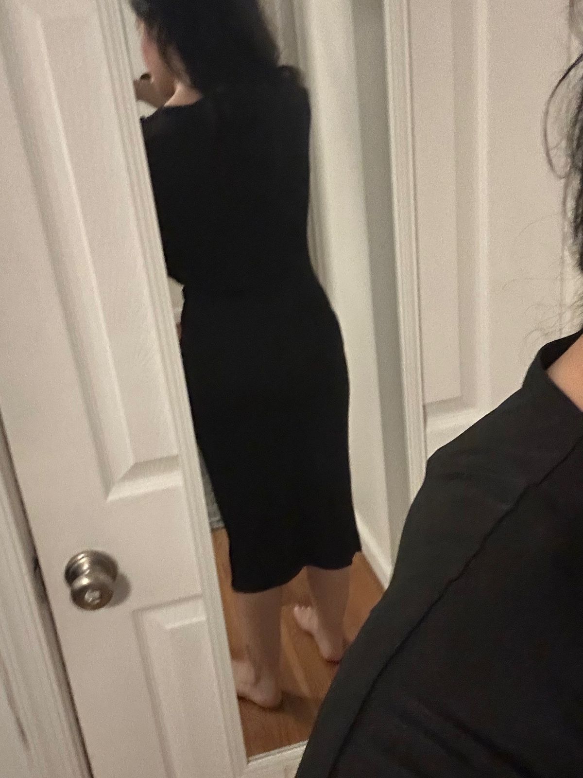 Size L Plunge Black Cocktail Dress on Queenly