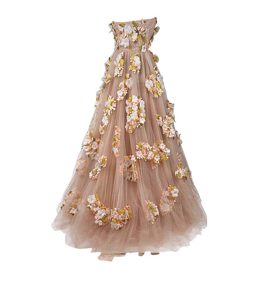 Valentino Size 6 Prom Strapless Multicolor Ball Gown on Queenly