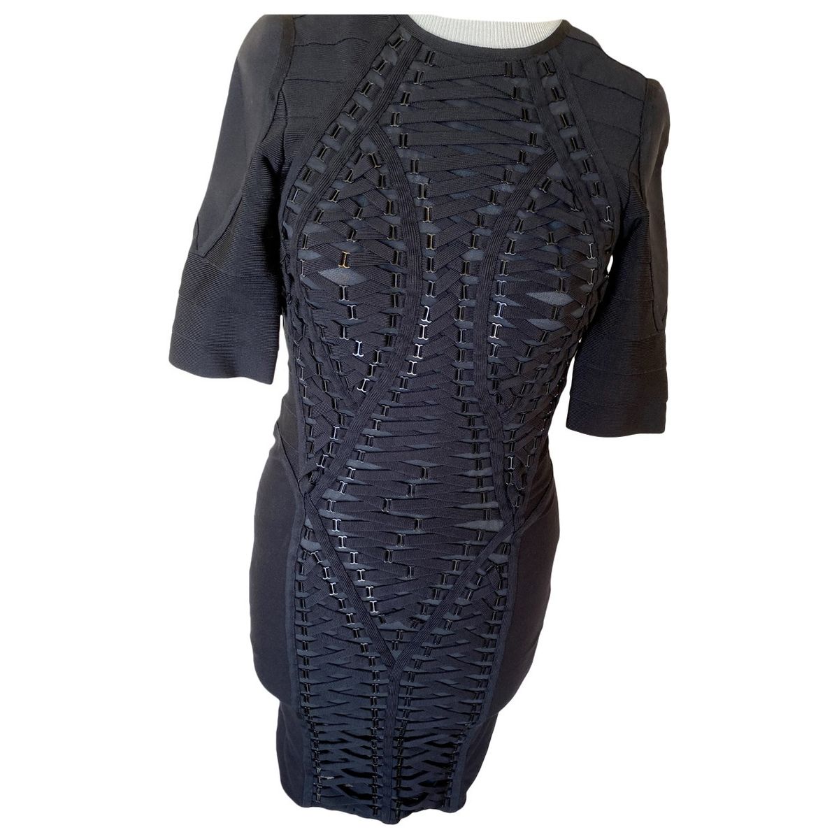 Herve Ledger Size S Homecoming Long Sleeve Black Cocktail Dress on Queenly
