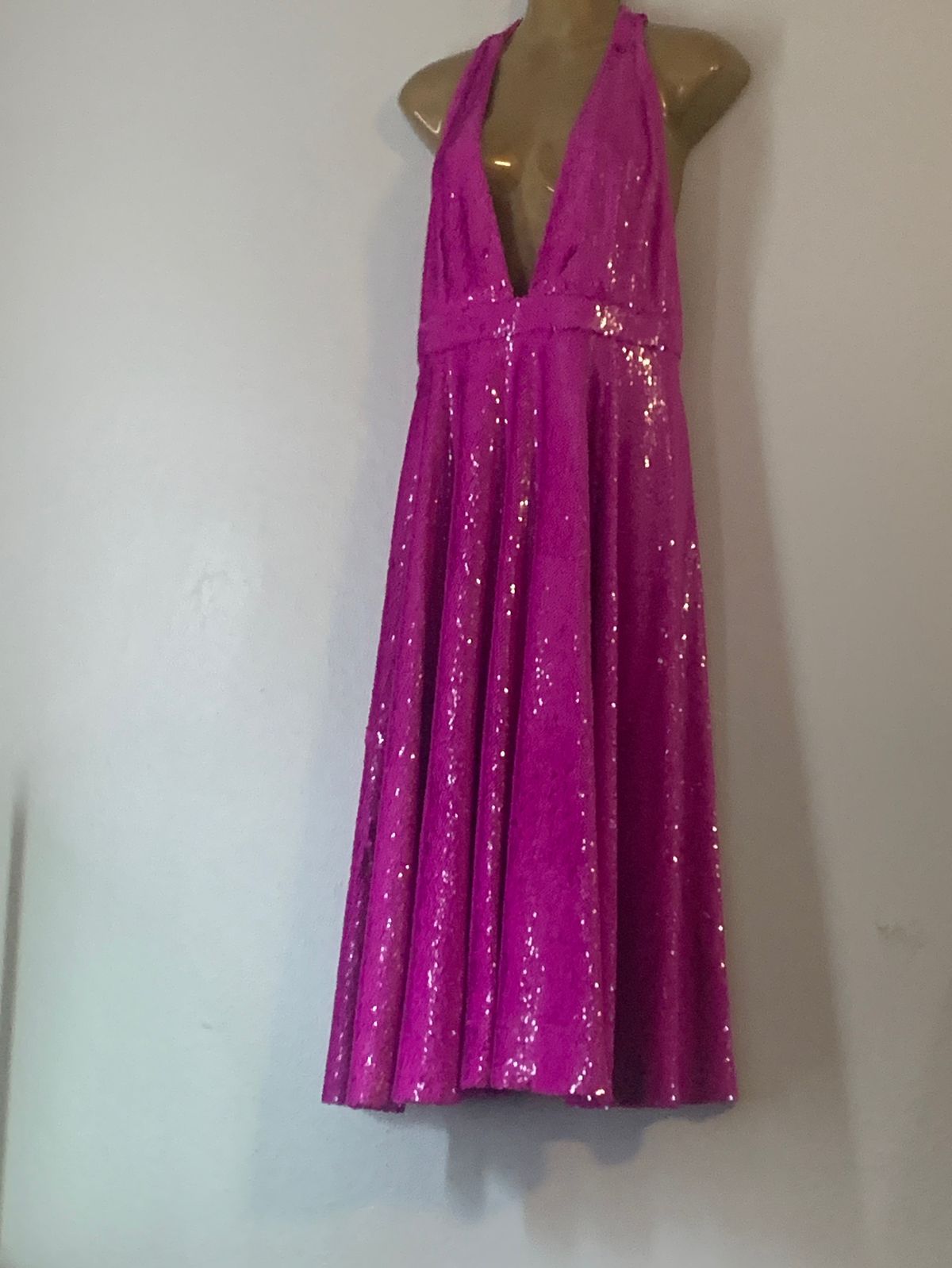 Jay Godfrey Size 10 Prom Plunge Hot Pink A-line Dress on Queenly