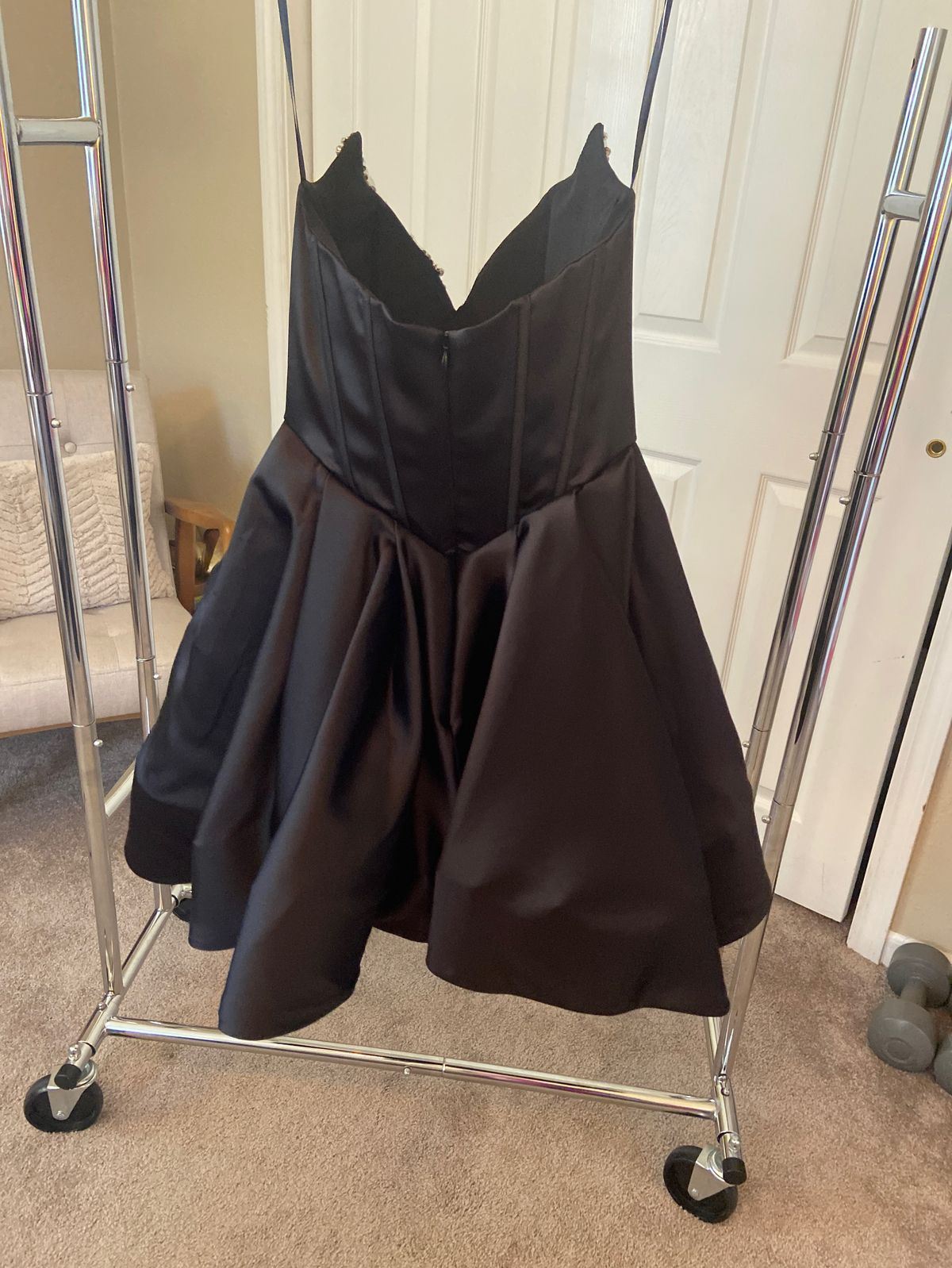 Style PS23324 Portia and Scarlett Size 4 Homecoming Black Cocktail Dress on Queenly