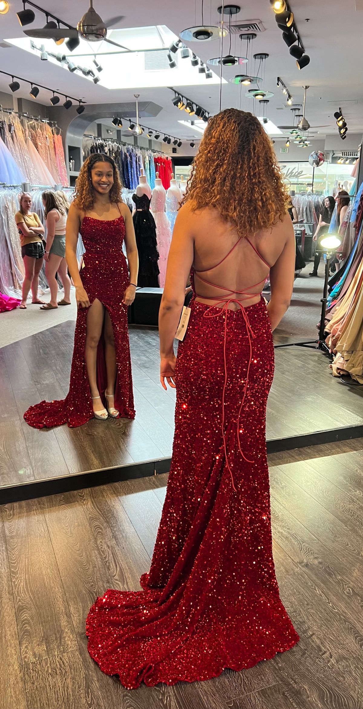 Style 55206 Sherri Hill Size 2 Prom Burgundy Red A-line Dress on Queenly