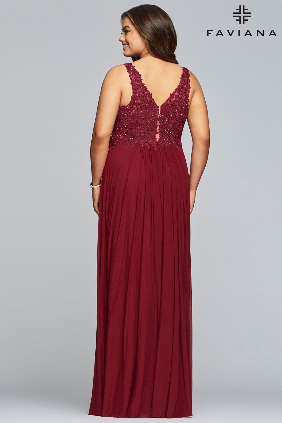 Style 9428 Faviana Plus Size 22 Red A-line Dress on Queenly
