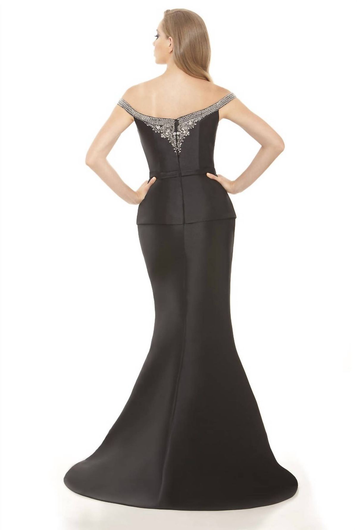 Style 1-4026689922-397 Elena Elias Size 14 Prom Off The Shoulder Sequined Black Mermaid Dress on Queenly