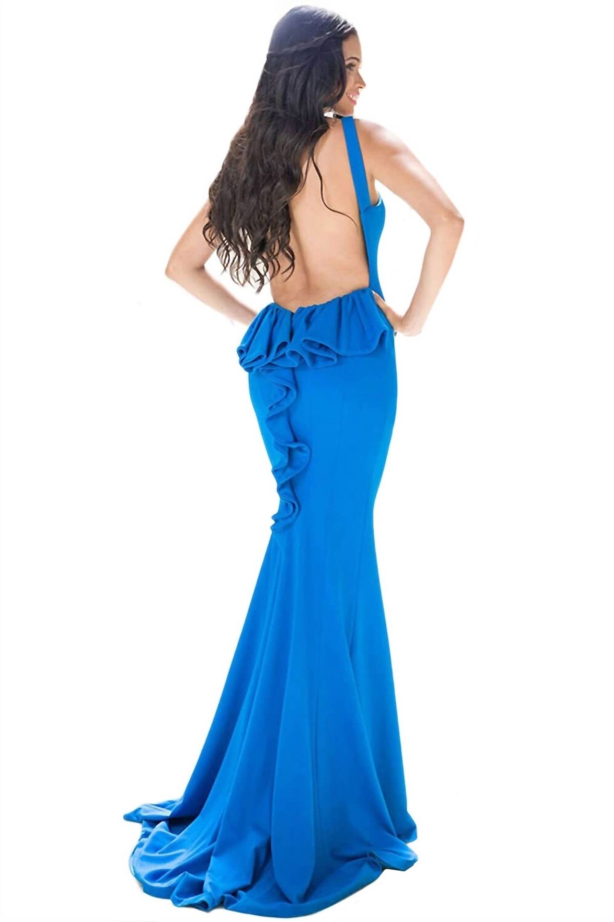 Style 1-2228558072-1901 JOVANI Size 6 Prom Blue Mermaid Dress on Queenly