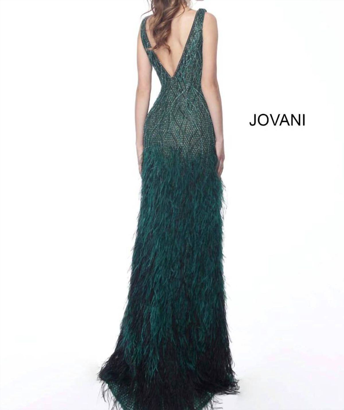 Style 1-761097658-397 JOVANI Size 14 Prom Sequined Emerald Green Floor Length Maxi on Queenly