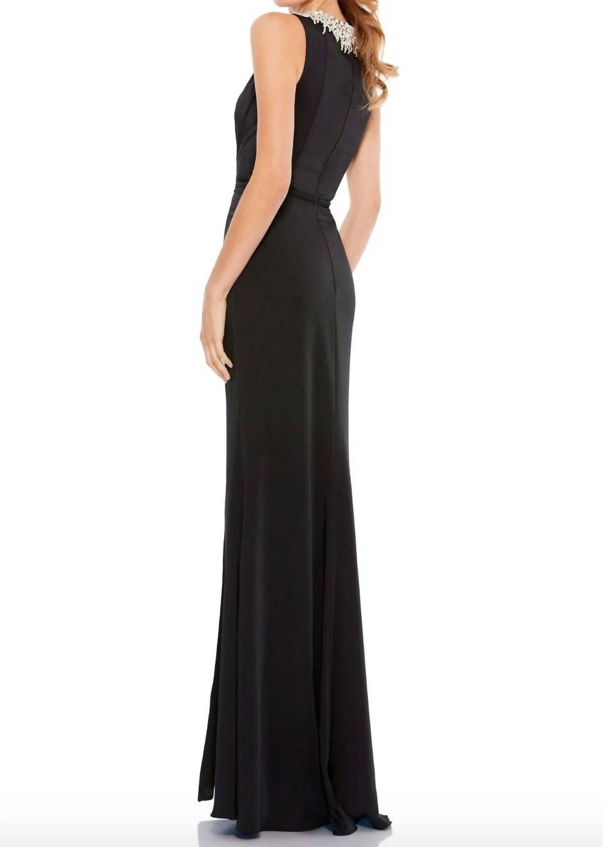 Style 1-461508146-238 MAC DUGGAL Size 12 Prom Sequined Black Side Slit Dress on Queenly