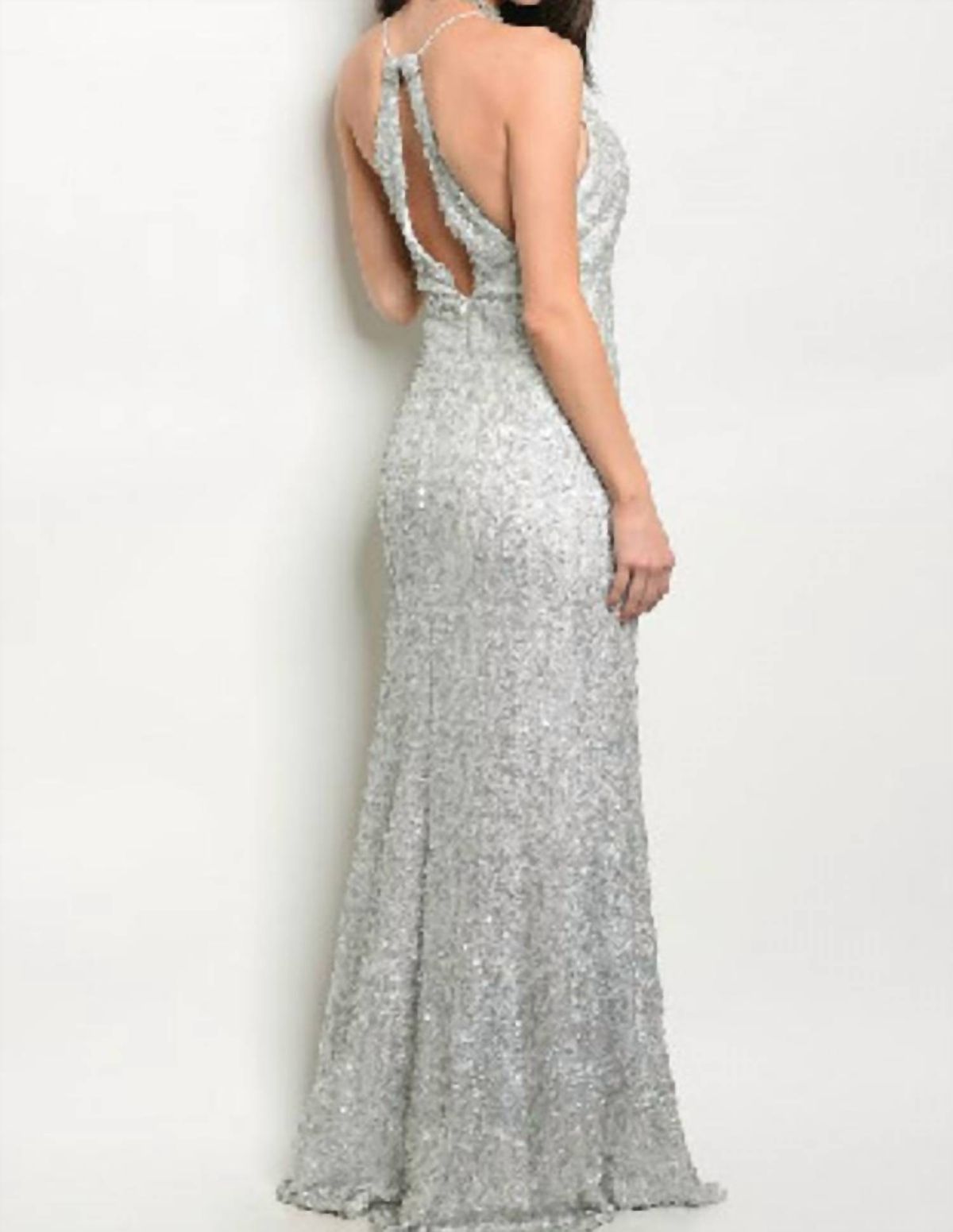 Style 1-1677367949-2901 SPY zone exchange Size M Prom Silver Side Slit Dress on Queenly