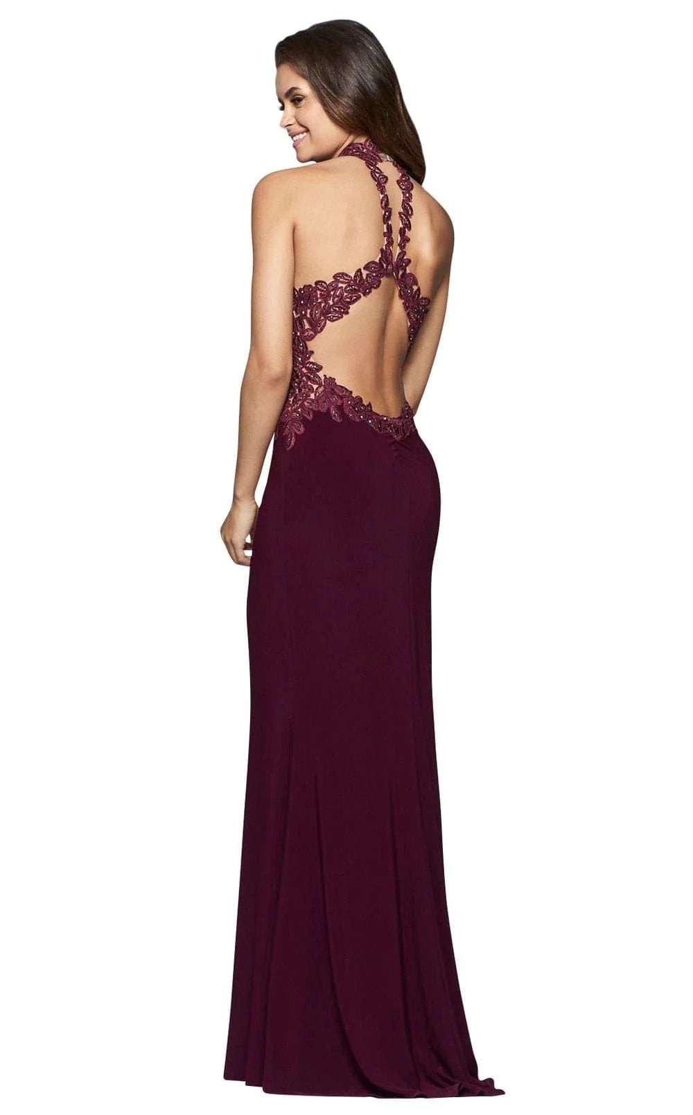 Style 10019 Faviana Size 2 High Neck Sequined Red Floor Length Maxi on Queenly