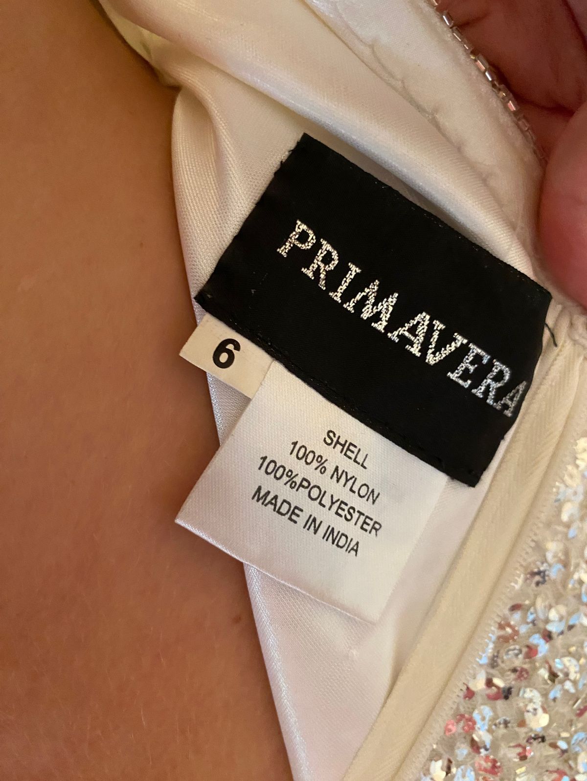 Primavera Size 6 Prom Plunge White Cocktail Dress on Queenly