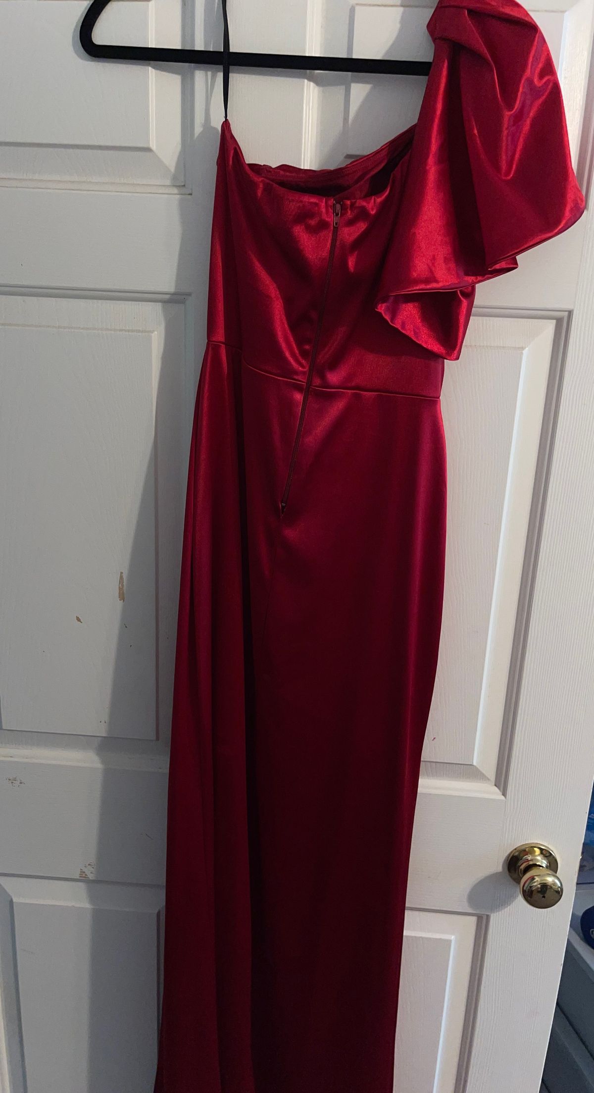 Windsor Size M Prom One Shoulder Red Side Slit Dress on Queenly