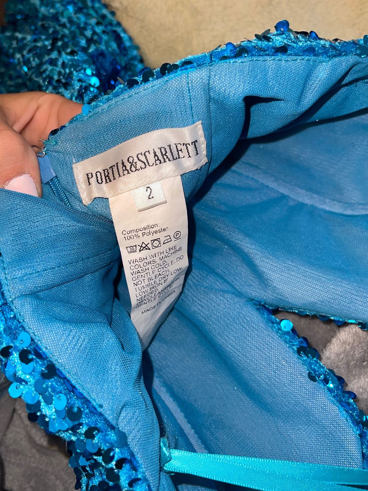 Portia and Scarlett Size 2 Prom Strapless Blue Mermaid Dress on Queenly